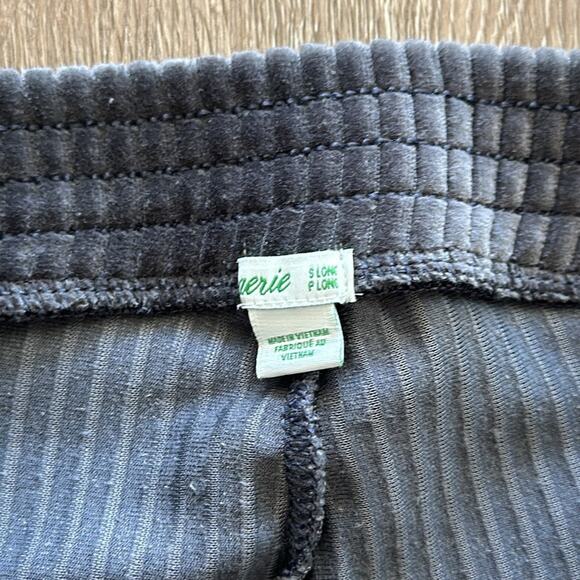 Aerie Velour Ribbed Flare Pants Dark Grey Size Small Long 34" Inseam - Picture 4 of 5